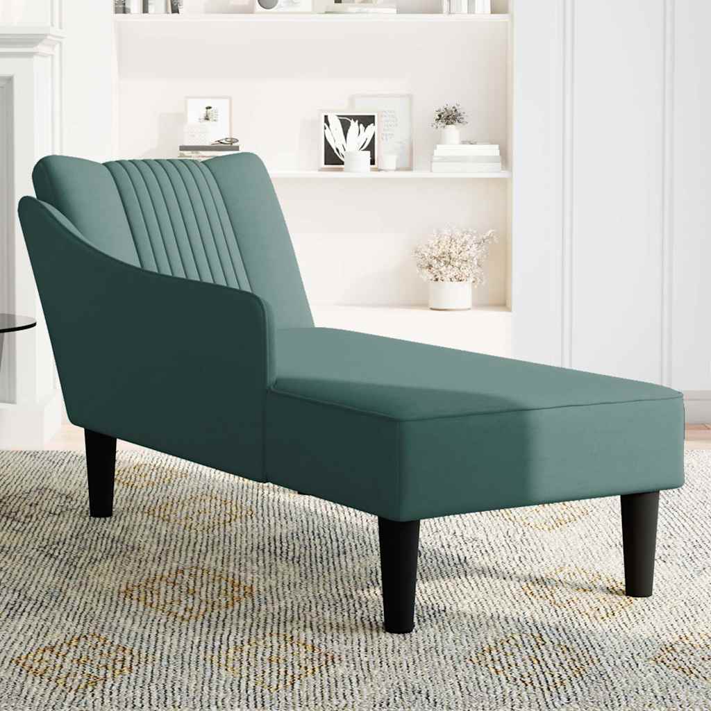 Chaise longue met rechterarmleuning fluweel donkergroen is nu te koop bij PeponiXL, paradijselijk wonen!