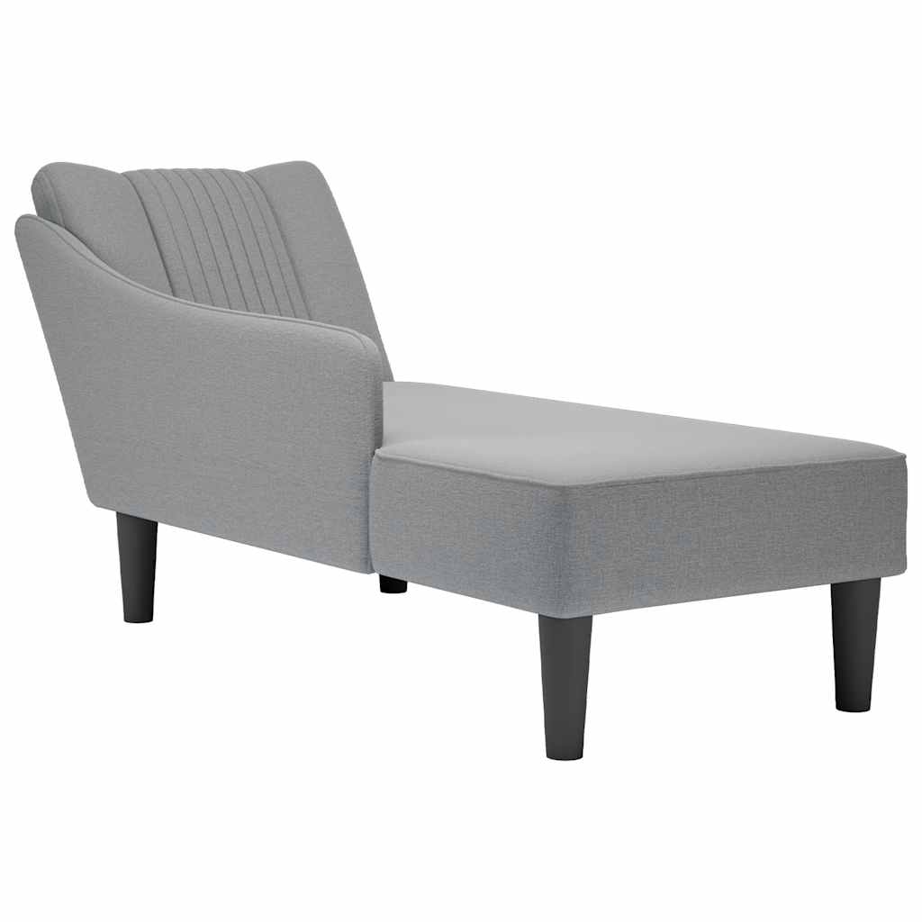 Chaise longue met rechterarmleuning stof lichtgrijs is nu te koop bij PeponiXL, paradijselijk wonen!