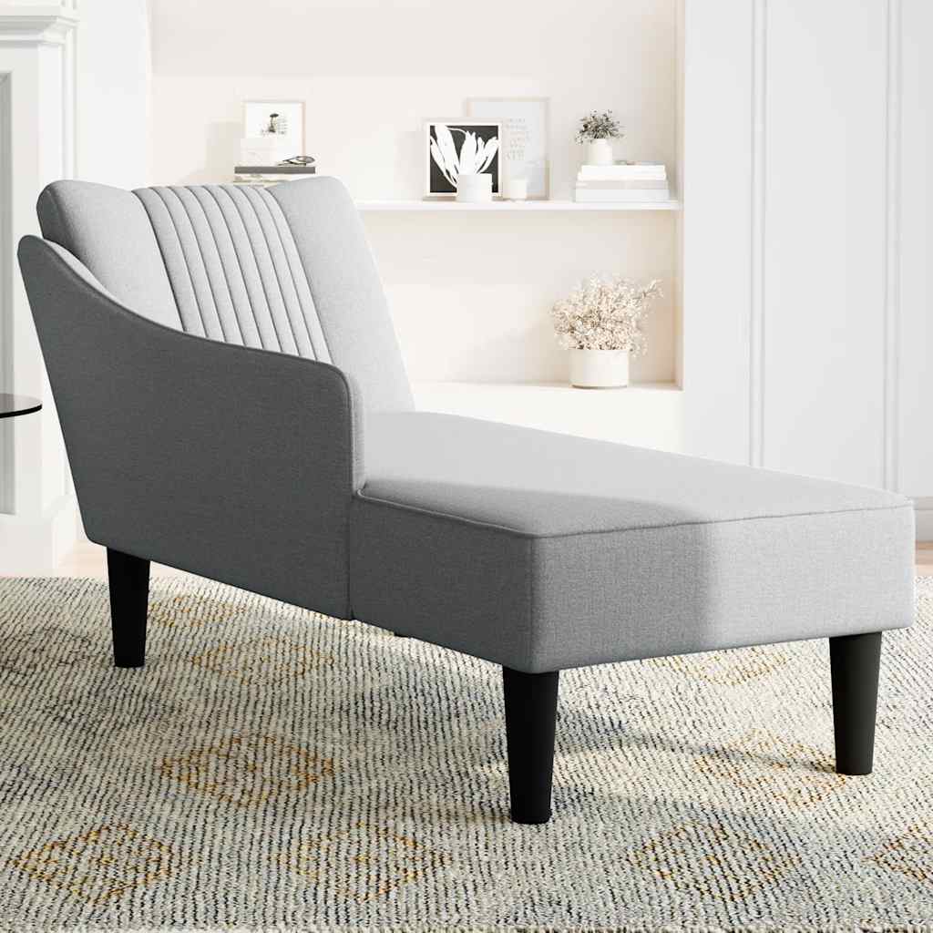 Chaise longue met rechterarmleuning stof lichtgrijs is nu te koop bij PeponiXL, paradijselijk wonen!