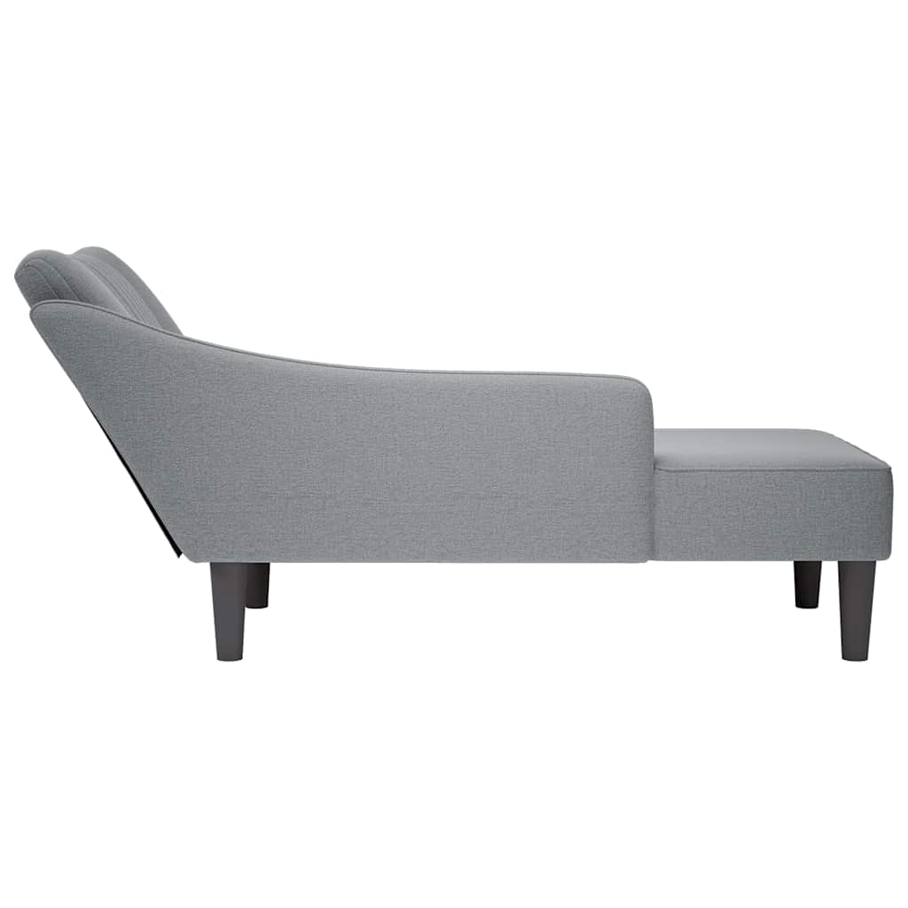 Chaise longue met rechterarmleuning stof lichtgrijs is nu te koop bij PeponiXL, paradijselijk wonen!