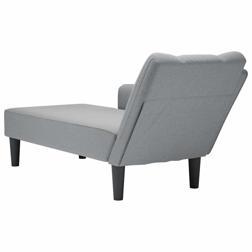 Chaise longue met rechterarmleuning stof lichtgrijs is nu te koop bij PeponiXL, paradijselijk wonen!