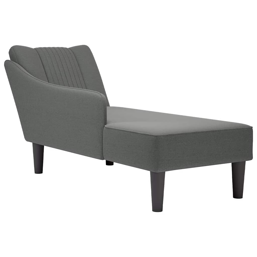 Chaise longue met rechterarmleuning stof donkergrijs is nu te koop bij PeponiXL, paradijselijk wonen!