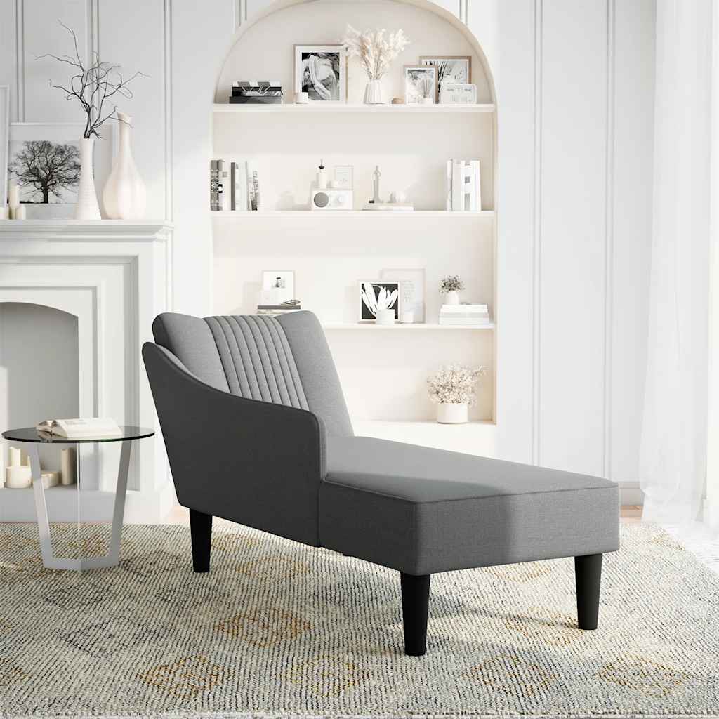 Chaise longue met rechterarmleuning stof donkergrijs is nu te koop bij PeponiXL, paradijselijk wonen!