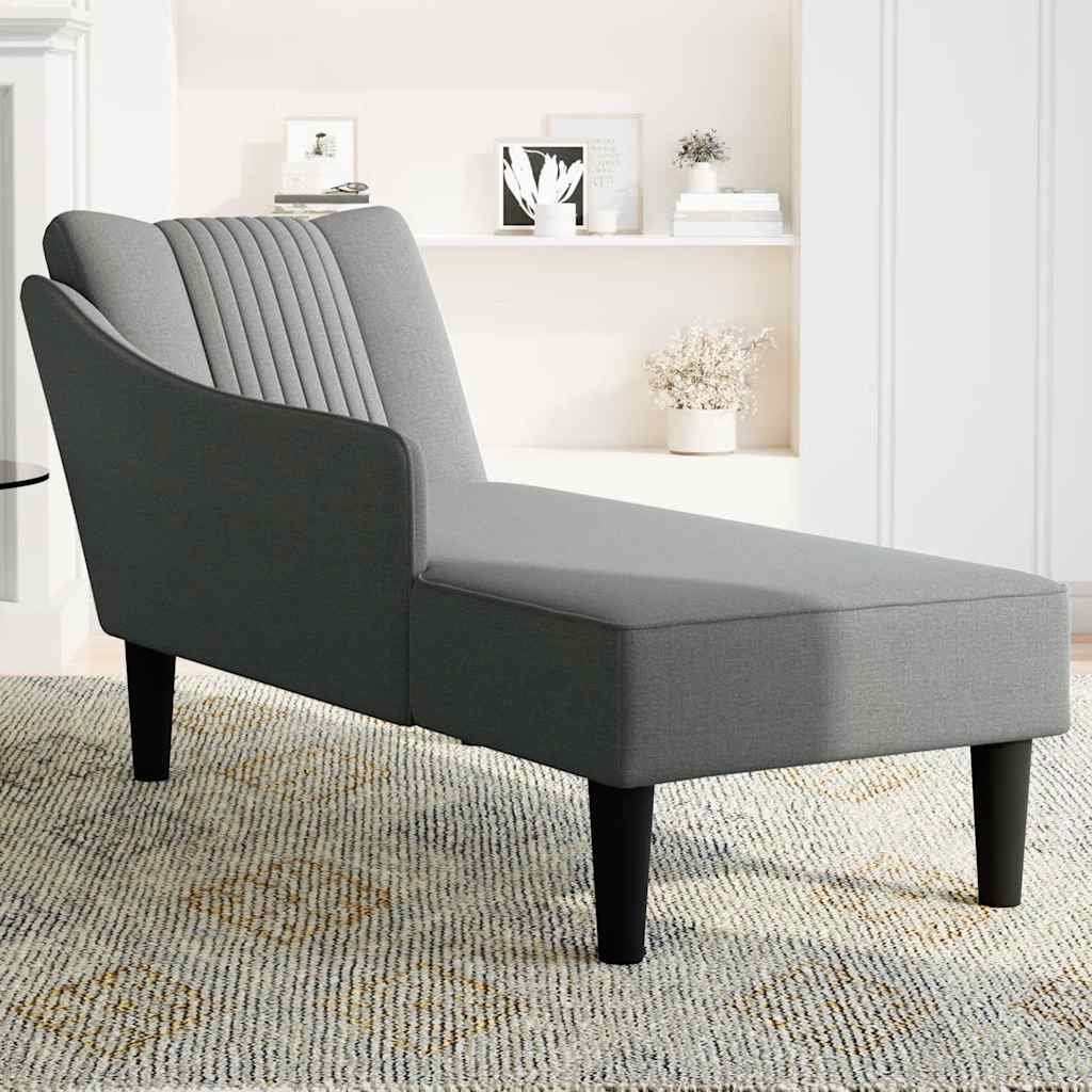 Chaise longue met rechterarmleuning stof donkergrijs is nu te koop bij PeponiXL, paradijselijk wonen!