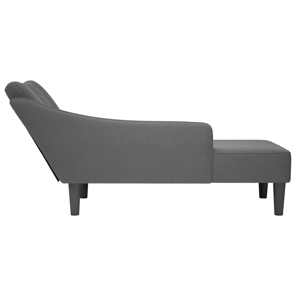 Chaise longue met rechterarmleuning stof donkergrijs is nu te koop bij PeponiXL, paradijselijk wonen!