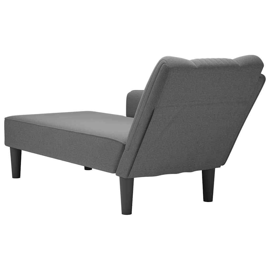 Chaise longue met rechterarmleuning stof donkergrijs is nu te koop bij PeponiXL, paradijselijk wonen!