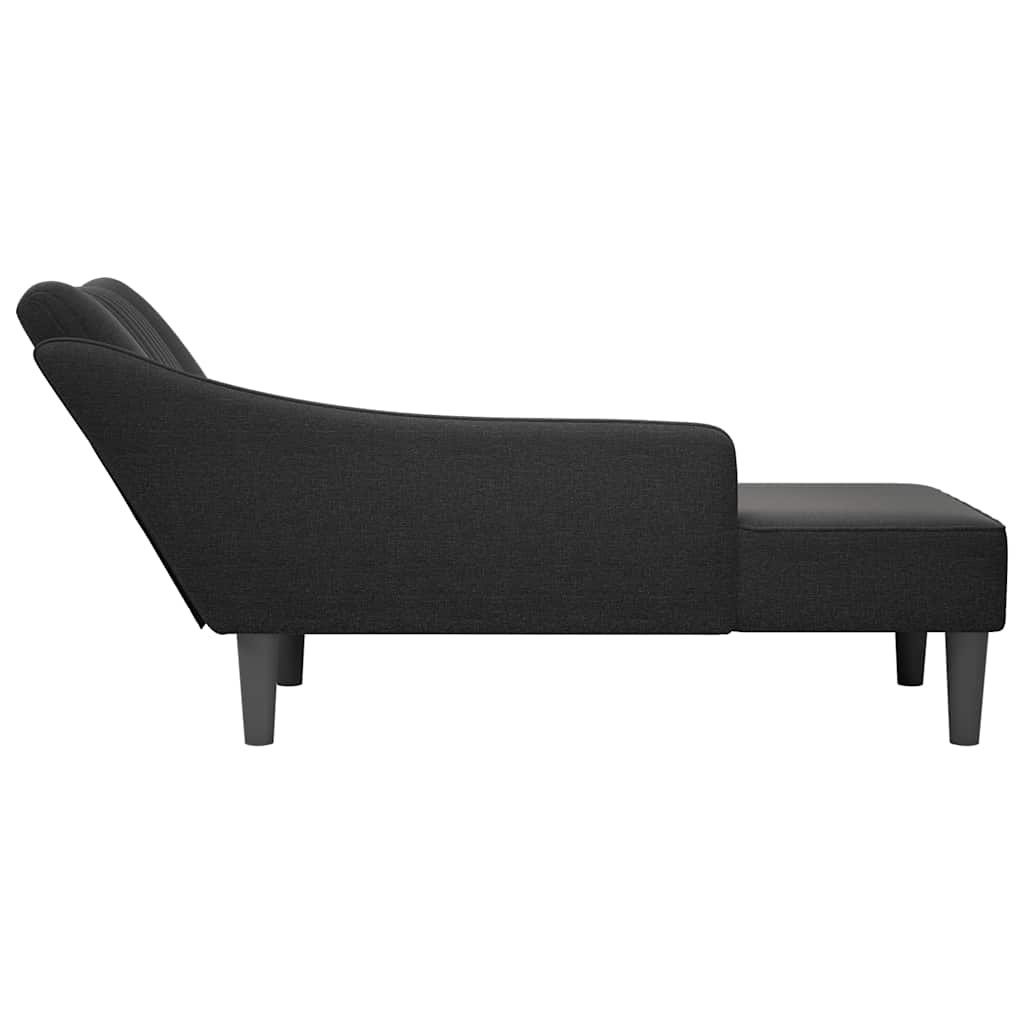 Chaise longue met rechterarmleuning stof zwart is nu te koop bij PeponiXL, paradijselijk wonen!