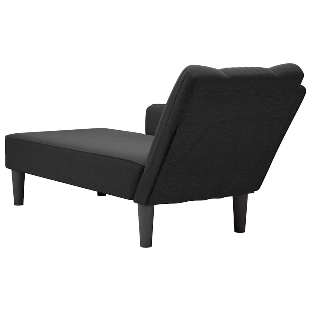 Chaise longue met rechterarmleuning stof zwart is nu te koop bij PeponiXL, paradijselijk wonen!