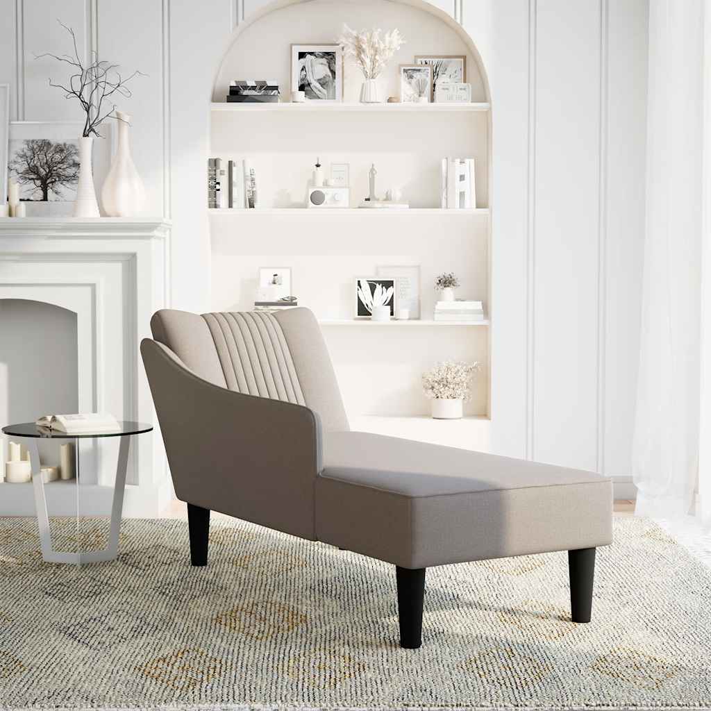 Chaise longue met rechterarmleuning stof taupe is nu te koop bij PeponiXL, paradijselijk wonen!