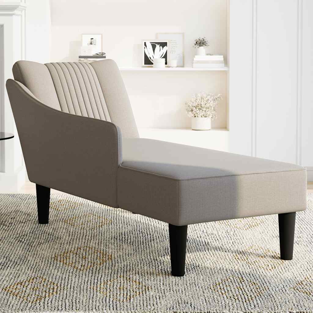 Chaise longue met rechterarmleuning stof taupe is nu te koop bij PeponiXL, paradijselijk wonen!