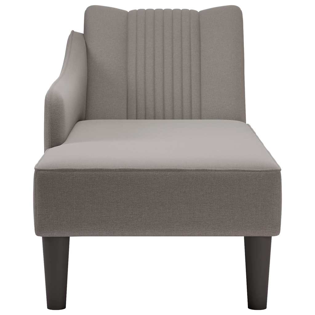 Chaise longue met rechterarmleuning stof taupe is nu te koop bij PeponiXL, paradijselijk wonen!