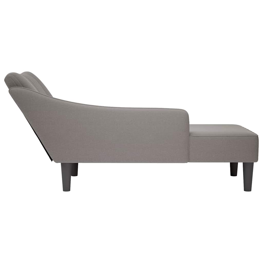 Chaise longue met rechterarmleuning stof taupe is nu te koop bij PeponiXL, paradijselijk wonen!