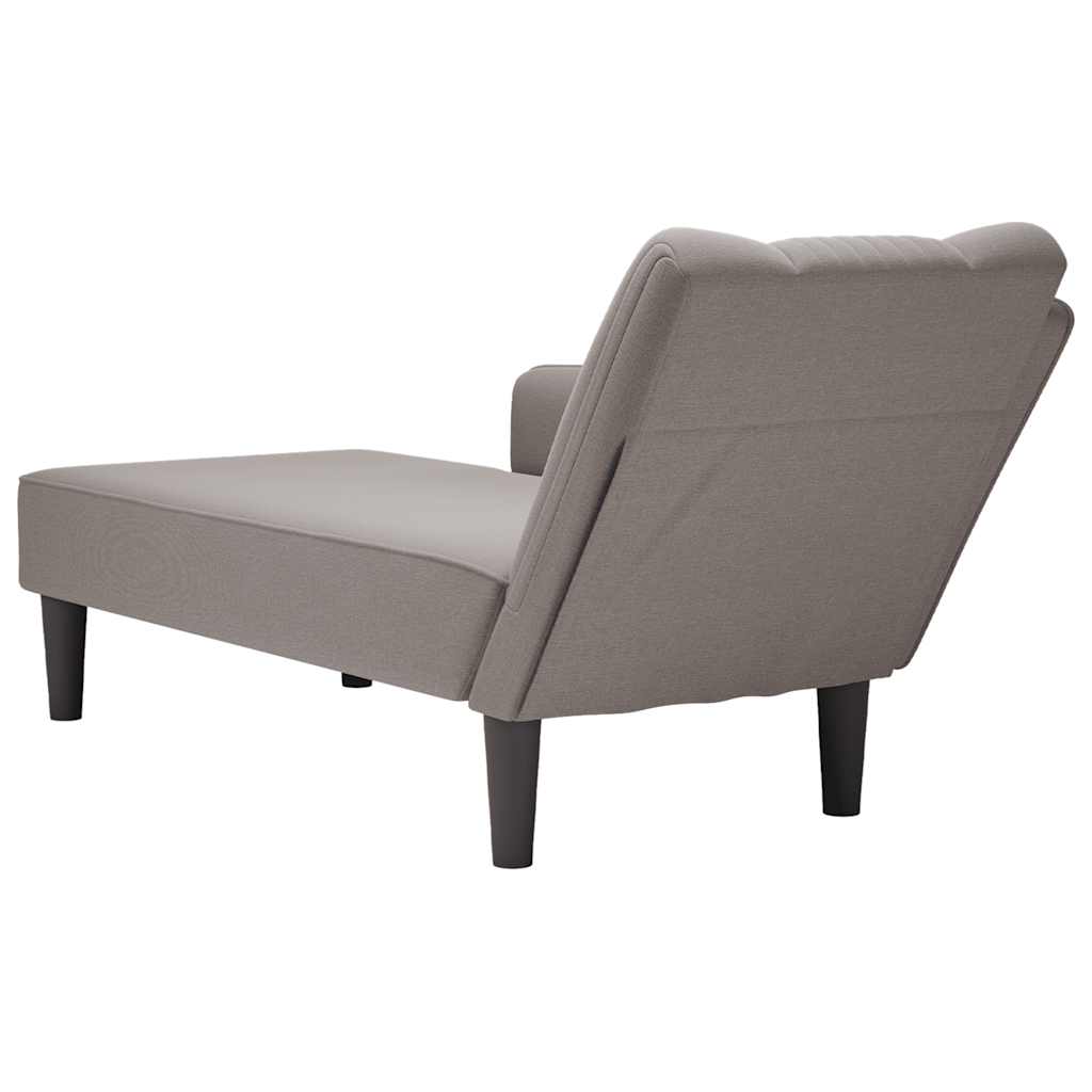 Chaise longue met rechterarmleuning stof taupe is nu te koop bij PeponiXL, paradijselijk wonen!