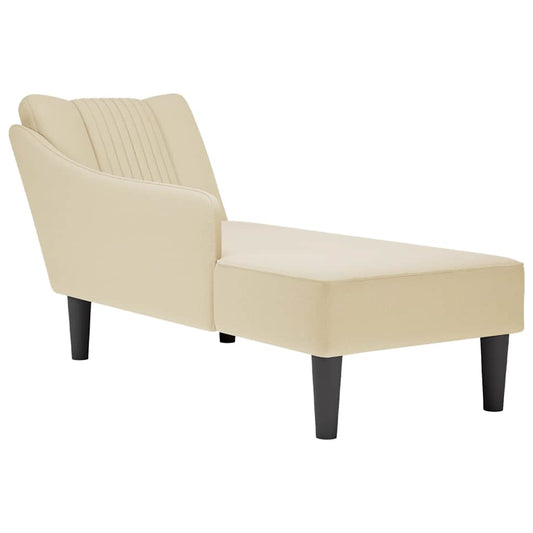 Chaise longue met rechterarmleuning stof crèmekleurig is nu te koop bij PeponiXL, paradijselijk wonen!