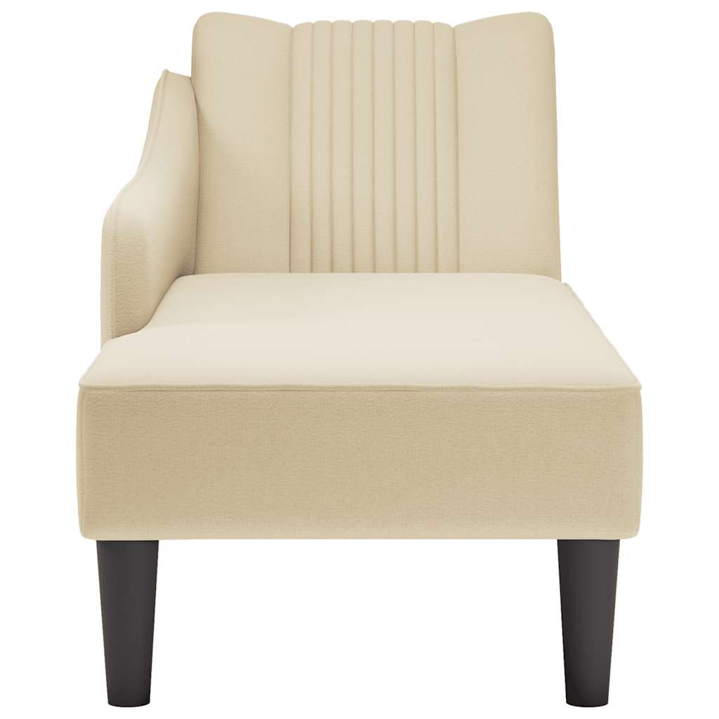 Chaise longue met rechterarmleuning stof crèmekleurig is nu te koop bij PeponiXL, paradijselijk wonen!