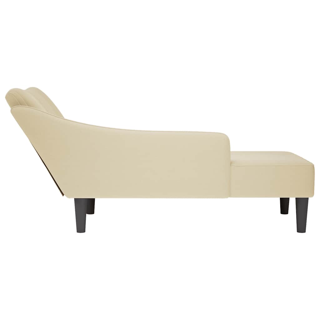 Chaise longue met rechterarmleuning stof crèmekleurig is nu te koop bij PeponiXL, paradijselijk wonen!