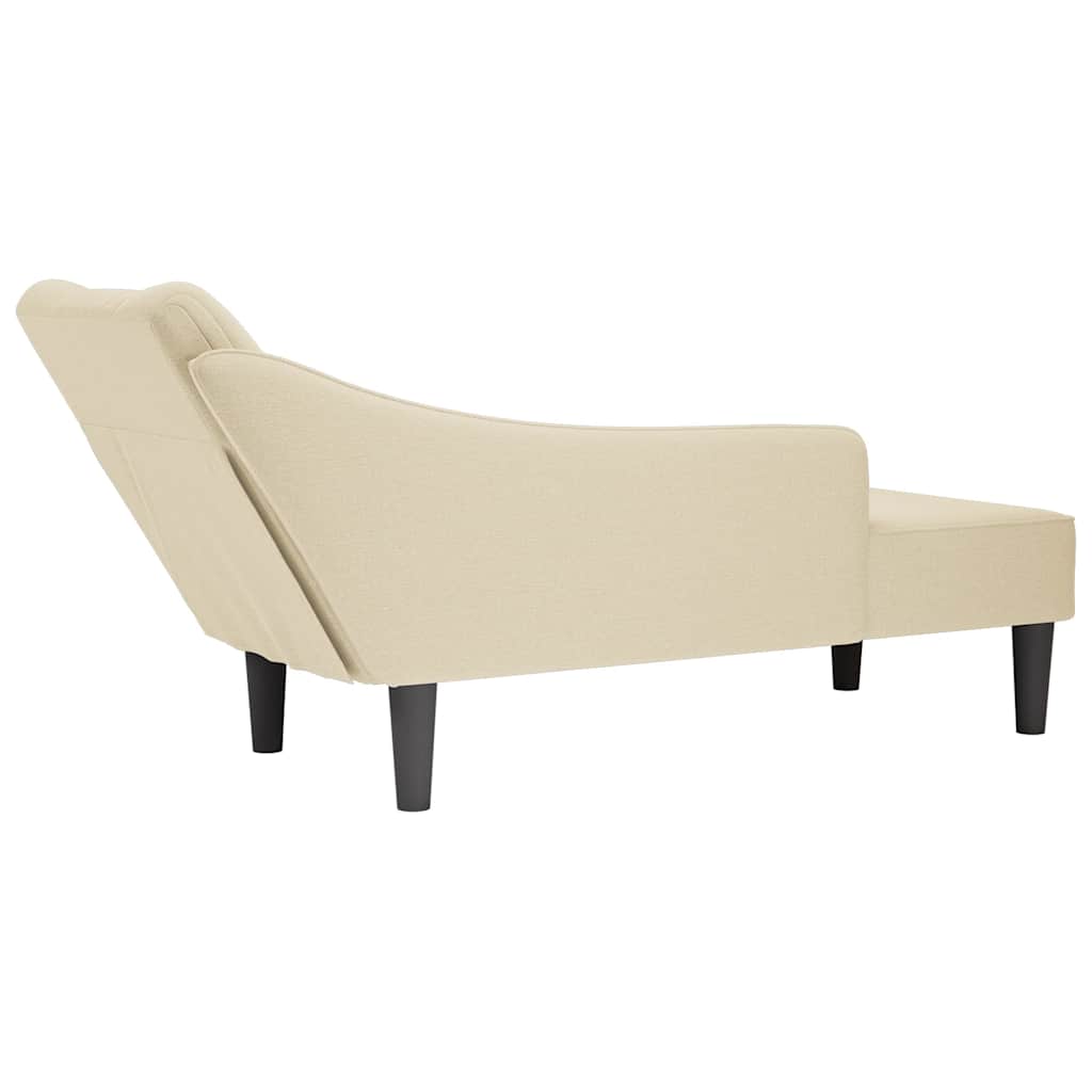 Chaise longue met rechterarmleuning stof crèmekleurig is nu te koop bij PeponiXL, paradijselijk wonen!