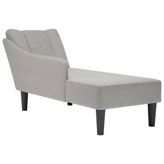 Chaise longue met rechterarmleuning stof wolk grijs is nu te koop bij PeponiXL, paradijselijk wonen!