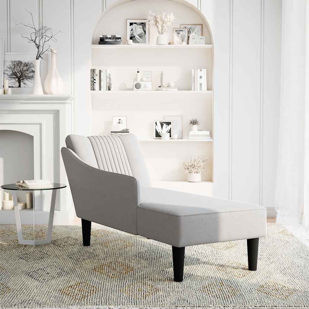 Chaise longue met rechterarmleuning stof wolk grijs is nu te koop bij PeponiXL, paradijselijk wonen!