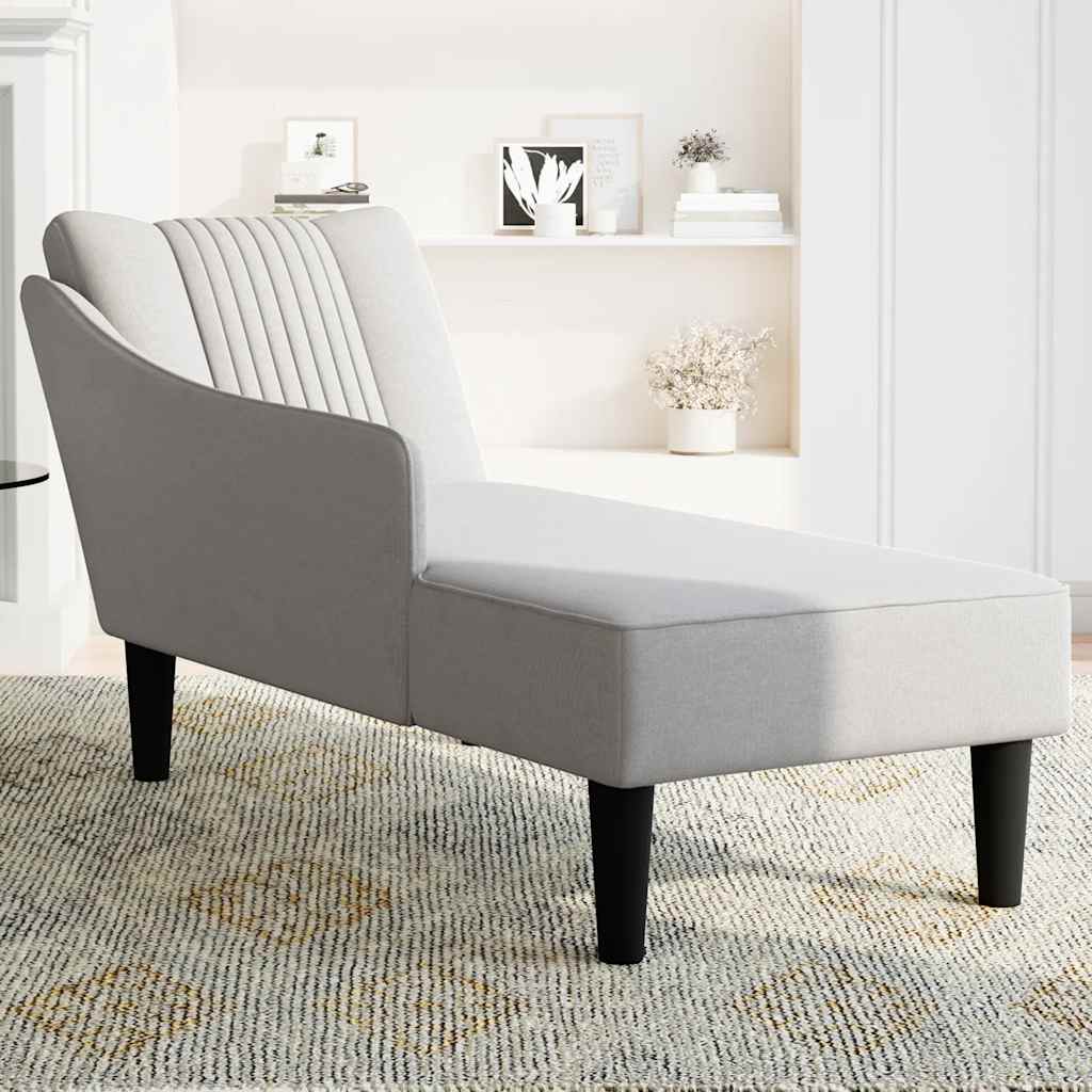 Chaise longue met rechterarmleuning stof wolk grijs is nu te koop bij PeponiXL, paradijselijk wonen!