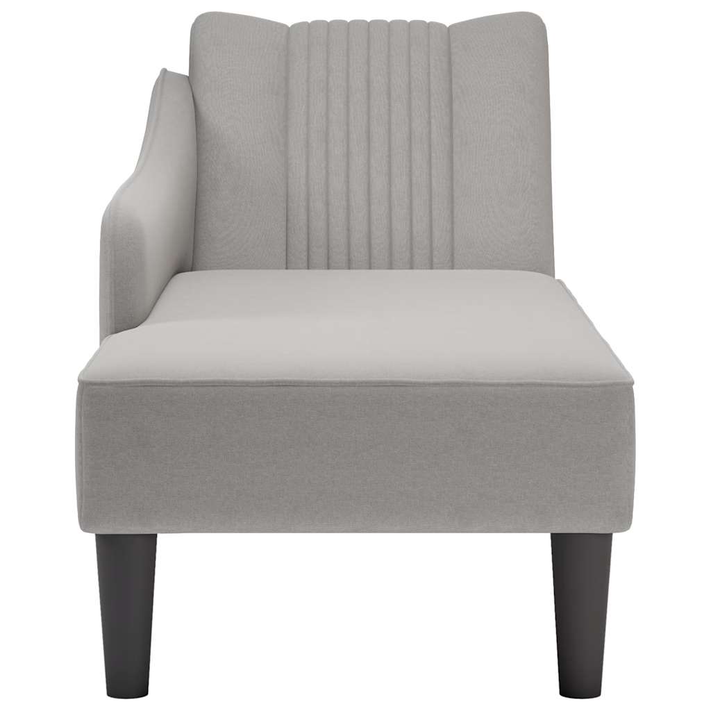 Chaise longue met rechterarmleuning stof wolk grijs is nu te koop bij PeponiXL, paradijselijk wonen!