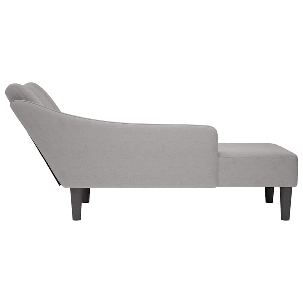 Chaise longue met rechterarmleuning stof wolk grijs is nu te koop bij PeponiXL, paradijselijk wonen!