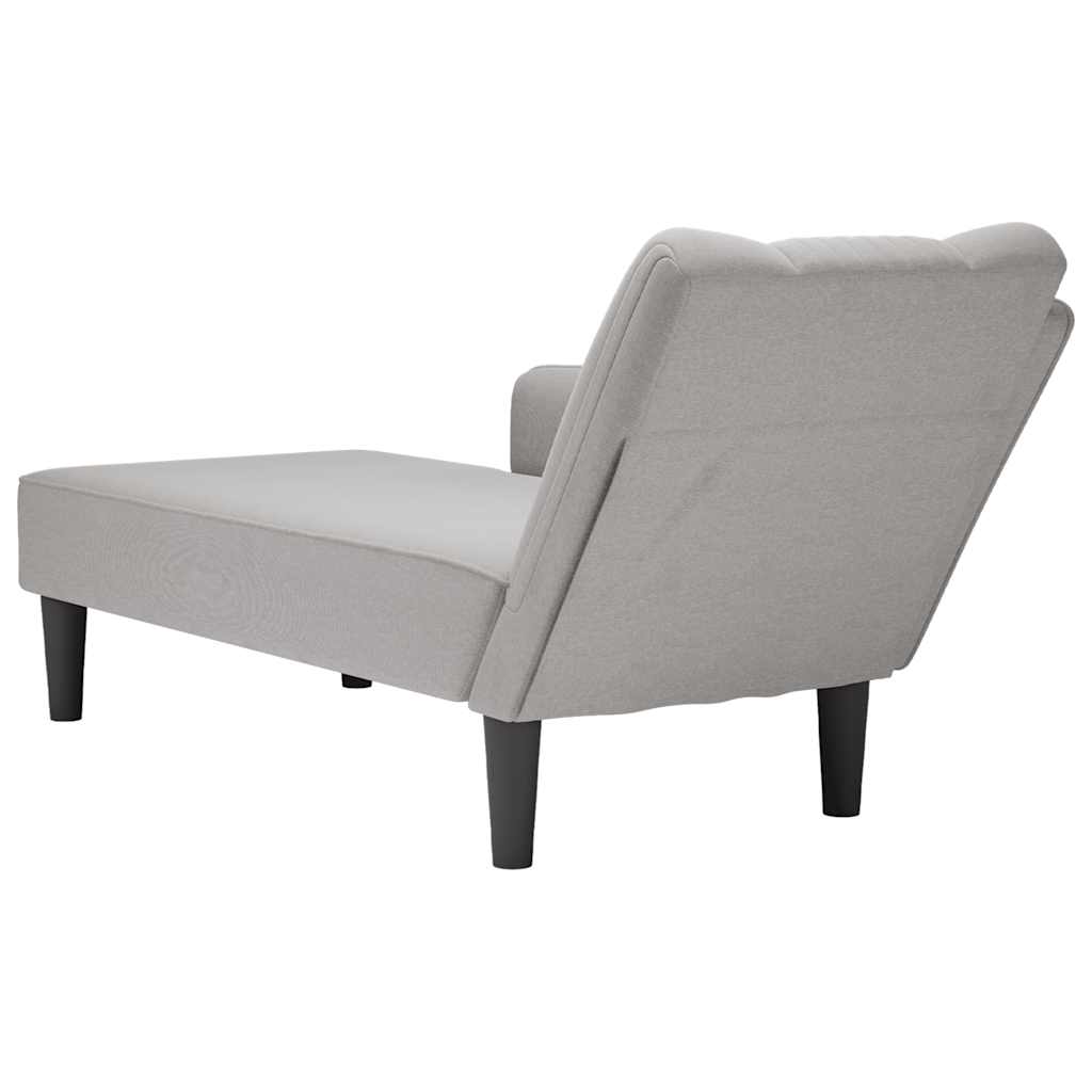 Chaise longue met rechterarmleuning stof wolk grijs is nu te koop bij PeponiXL, paradijselijk wonen!