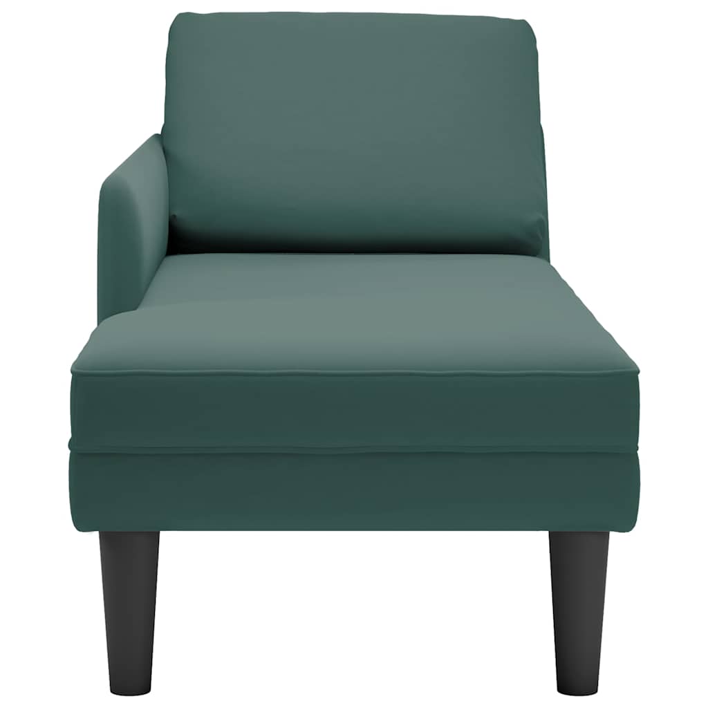Chaise longue met kussen&rechterarmleuning fluweel donkergroen is nu te koop bij PeponiXL, paradijselijk wonen!