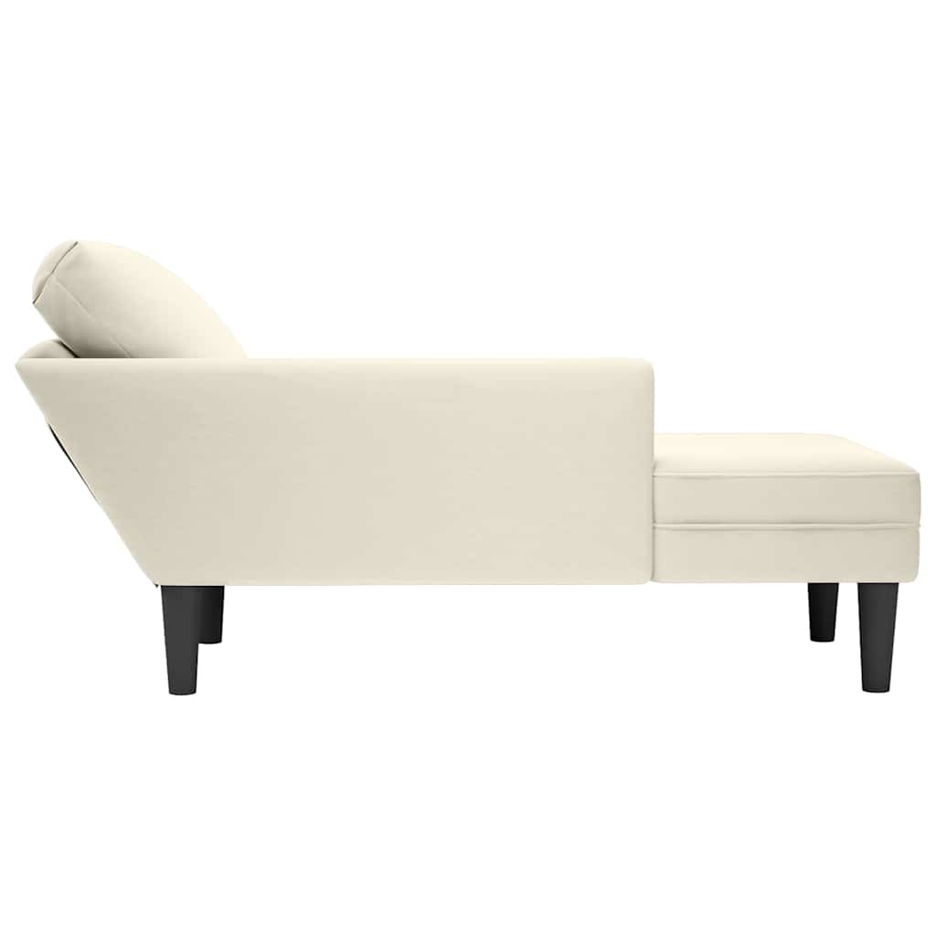 Chaise longue met kussen&rechterarmleuning fluweel crèmekleurig is nu te koop bij PeponiXL, paradijselijk wonen!