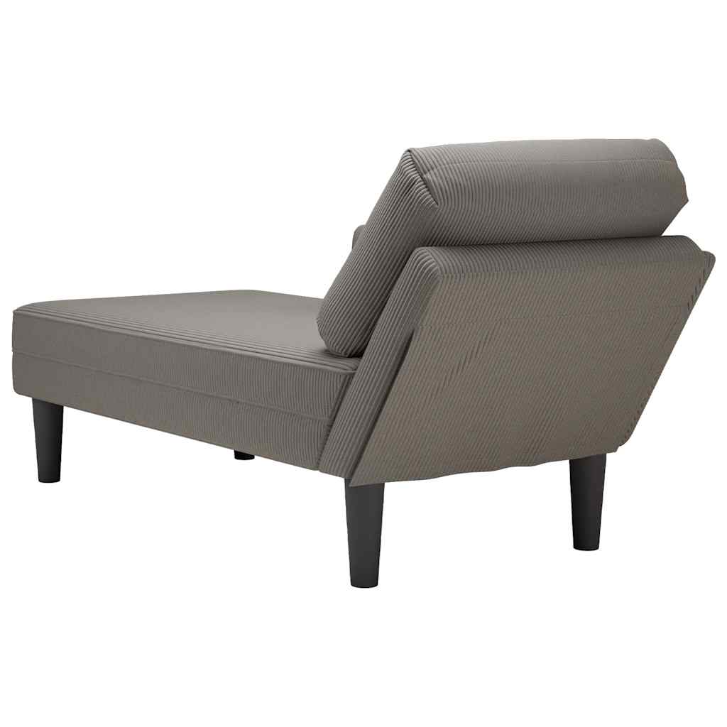 Chaise longue met kussen corduroy stof lichtgrijs is nu te koop bij PeponiXL, paradijselijk wonen!