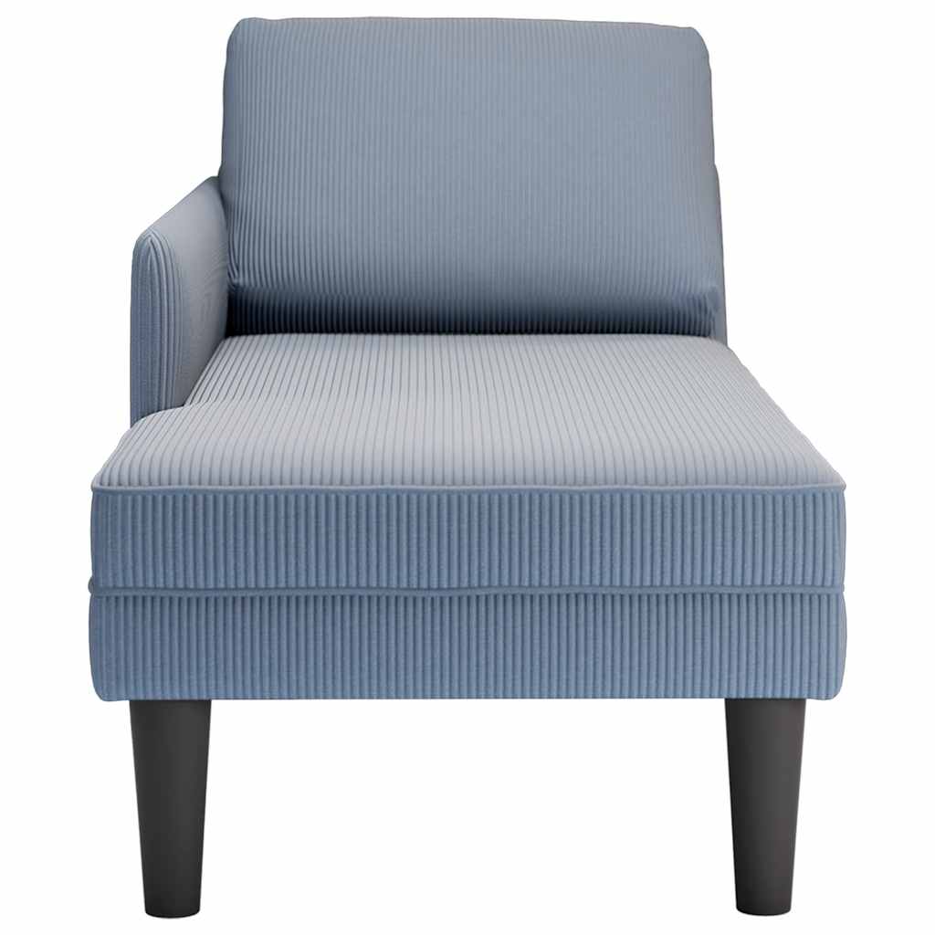 Chaise longue met kussen corduroy stof blauw is nu te koop bij PeponiXL, paradijselijk wonen!