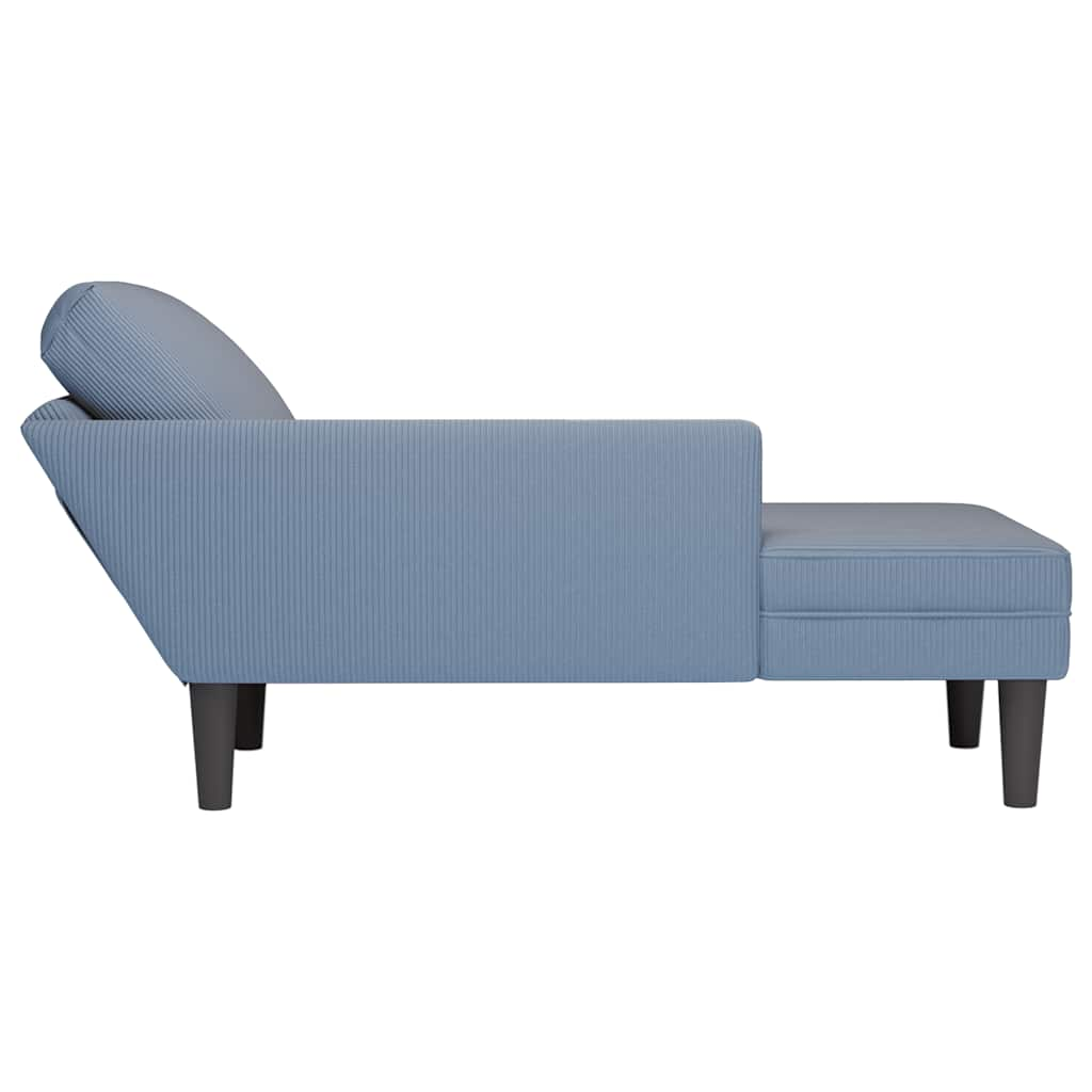 Chaise longue met kussen corduroy stof blauw is nu te koop bij PeponiXL, paradijselijk wonen!