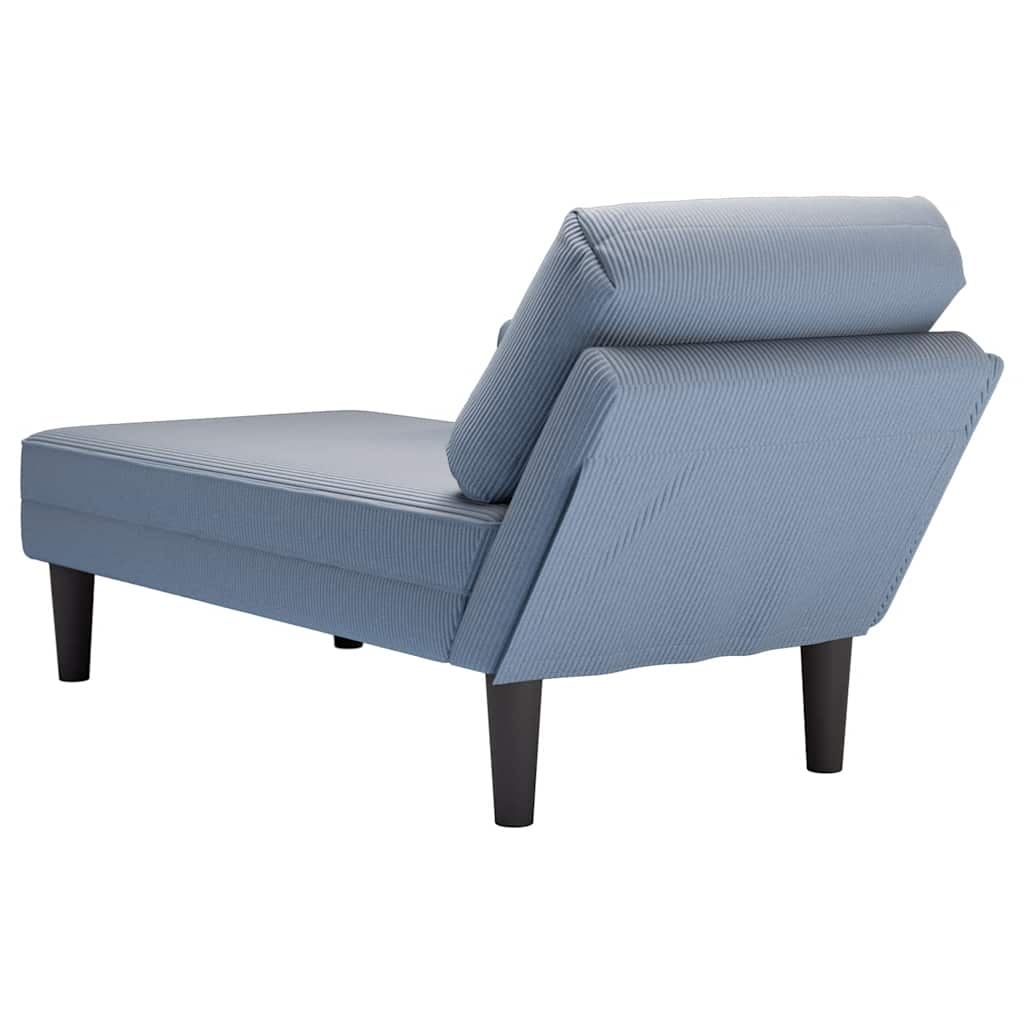 Chaise longue met kussen corduroy stof blauw is nu te koop bij PeponiXL, paradijselijk wonen!