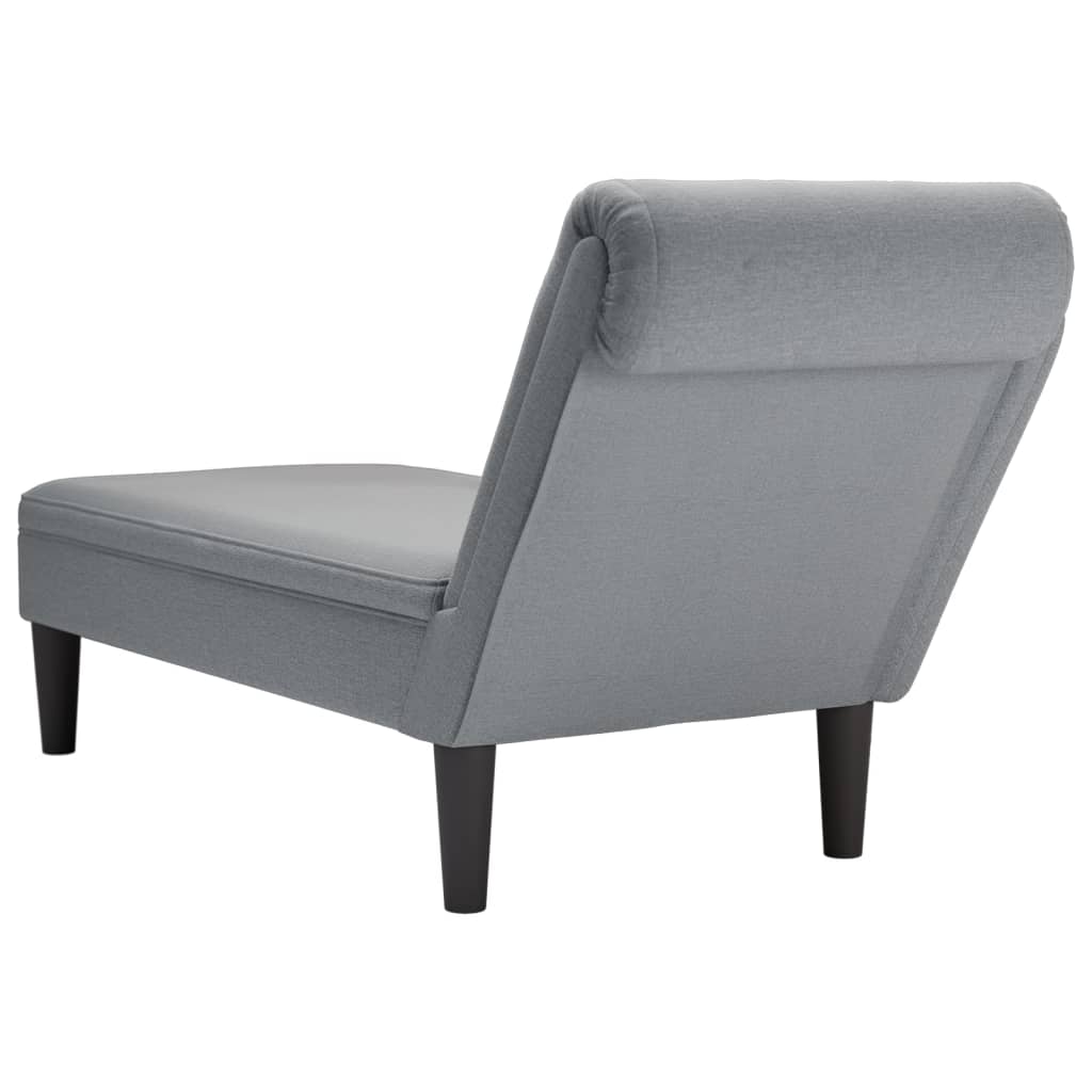 Chaise longue met kussen en rechterarmleuning stof lichtgrijs is nu te koop bij PeponiXL, paradijselijk wonen!