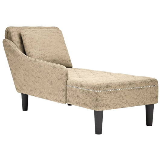 Chaise longue met kussen&rechterarmleuning kunstleer lichtgrijs is nu te koop bij PeponiXL, paradijselijk wonen!