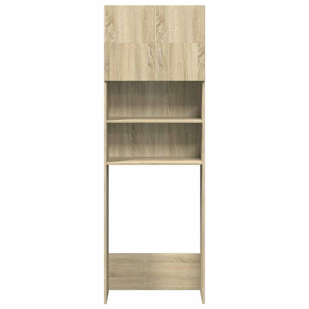 Wasmachinekast 64x25,5x190 cm bewerkt hout sonoma eikenkleurig is nu te koop bij PeponiXL, paradijselijk wonen!