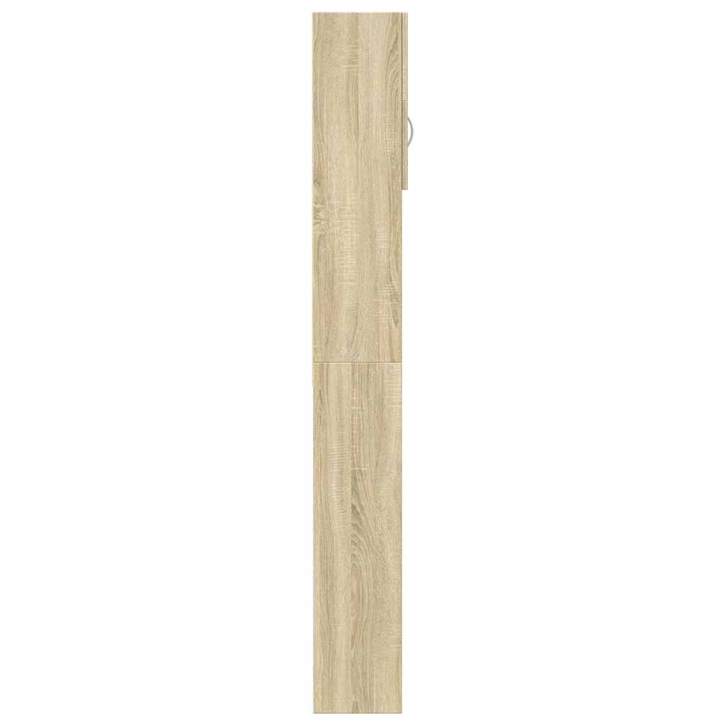 Wasmachinekast 64x25,5x190 cm bewerkt hout sonoma eikenkleurig is nu te koop bij PeponiXL, paradijselijk wonen!