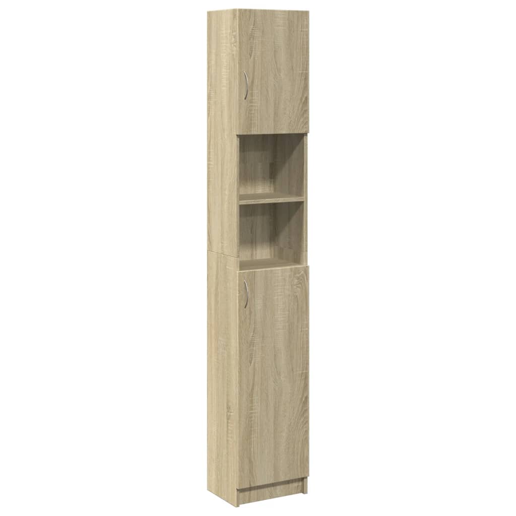 Badkamerkast 32x25,5x190 cm spaanplaat sonoma eikenkleurig is nu te koop bij PeponiXL, paradijselijk wonen!