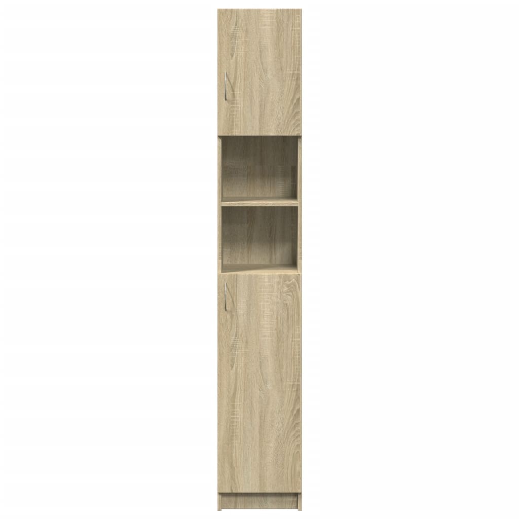 Badkamerkast 32x25,5x190 cm spaanplaat sonoma eikenkleurig is nu te koop bij PeponiXL, paradijselijk wonen!