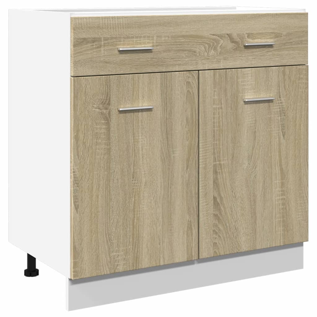 Onderkast met lade Lyon 80x46x81,5 cm bewerkt hout sonoma eikenkleurig is nu te koop bij PeponiXL, paradijselijk wonen!