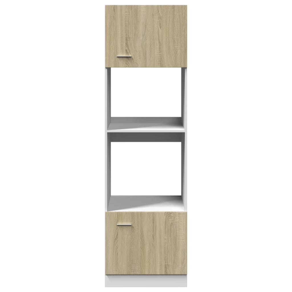 Magnetronkast Lyon 60x57x207 cm bewerkt hout sonoma eikenkleurig is nu te koop bij PeponiXL, paradijselijk wonen!
