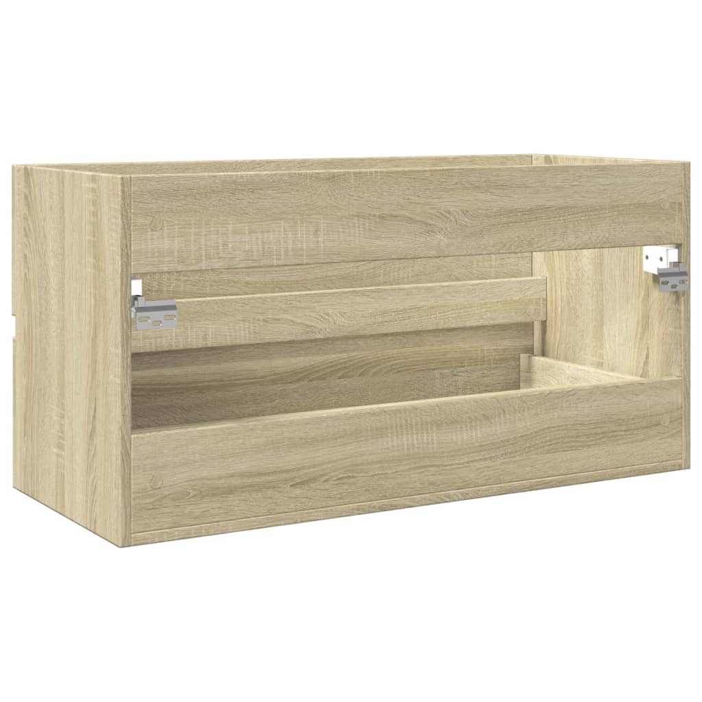 Wastafelkast 90x38,5x45 cm spaanplaat sonoma eikenkleurig is nu te koop bij PeponiXL, paradijselijk wonen!