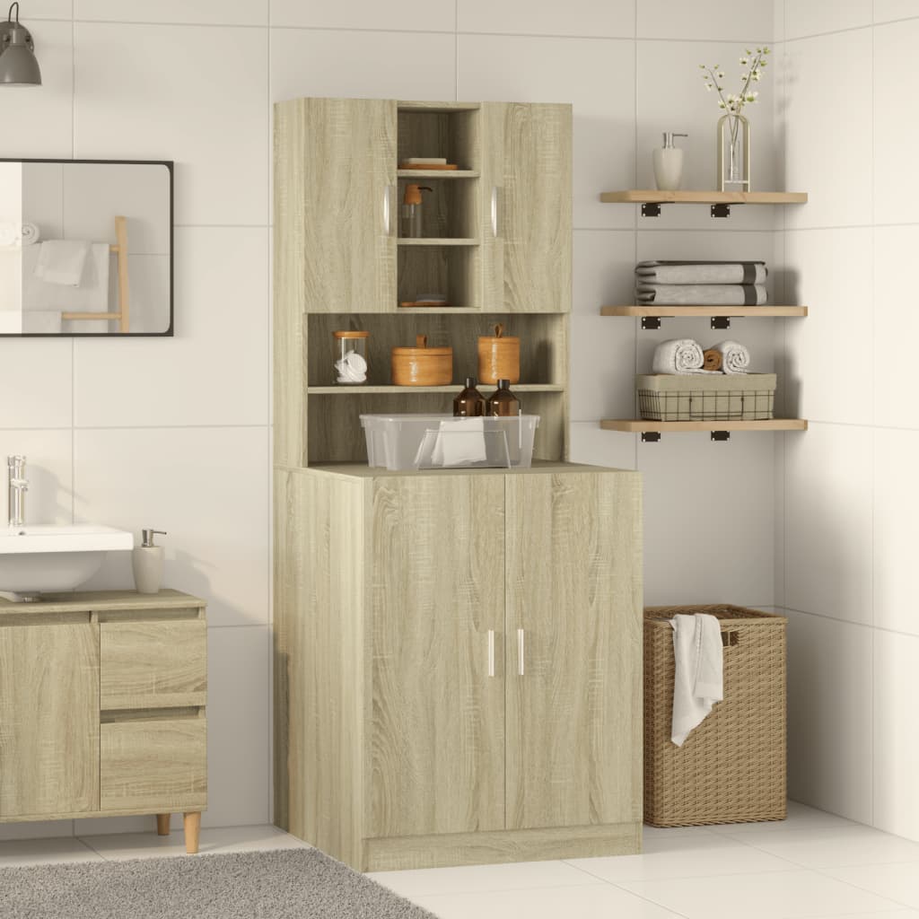 Wasmachinekast 70,5x24x90 cm sonoma eikenkleurig is nu te koop bij PeponiXL, paradijselijk wonen!