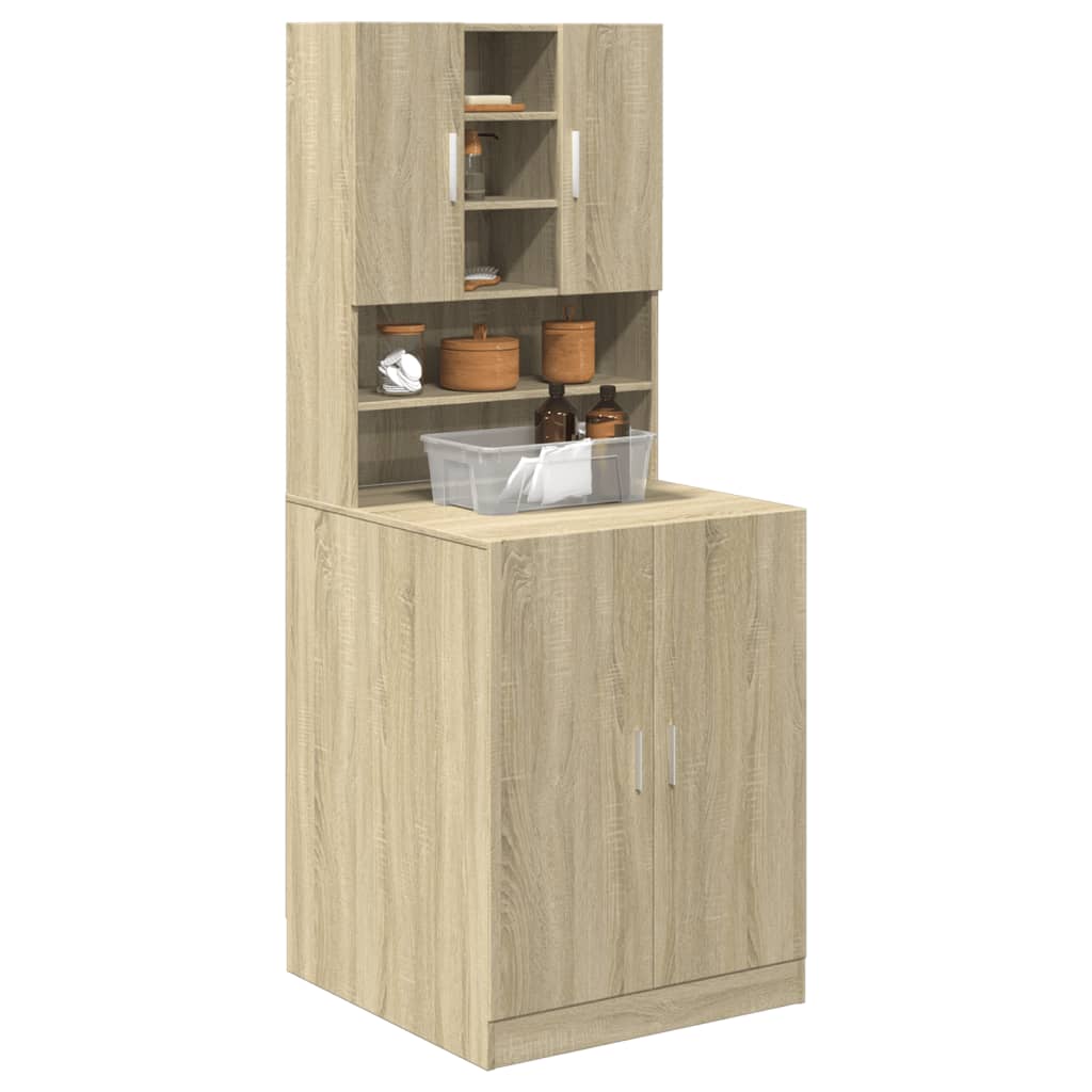 Wasmachinekast 70,5x24x90 cm sonoma eikenkleurig is nu te koop bij PeponiXL, paradijselijk wonen!