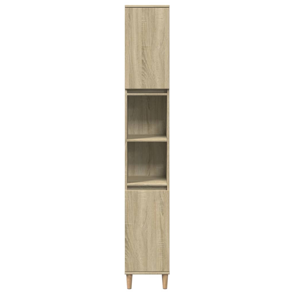 Badkamerkast 30x30x190 cm bewerkt hout sonoma eikenkleurig is nu te koop bij PeponiXL, paradijselijk wonen!