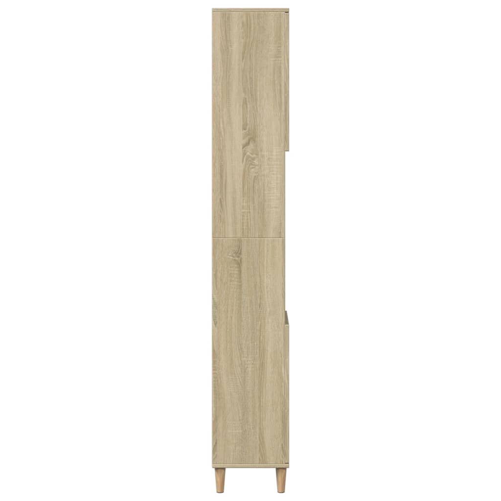 Badkamerkast 30x30x190 cm bewerkt hout sonoma eikenkleurig is nu te koop bij PeponiXL, paradijselijk wonen!
