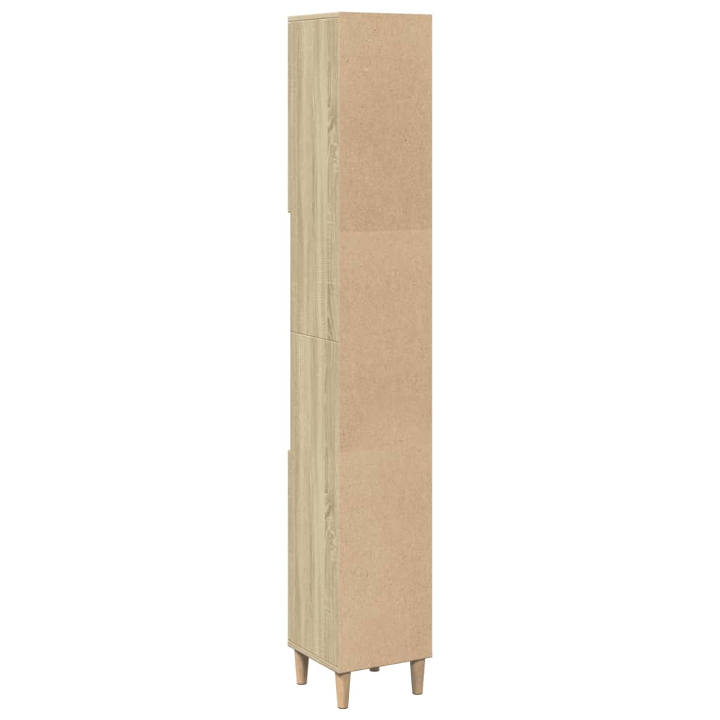 Badkamerkast 30x30x190 cm bewerkt hout sonoma eikenkleurig is nu te koop bij PeponiXL, paradijselijk wonen!