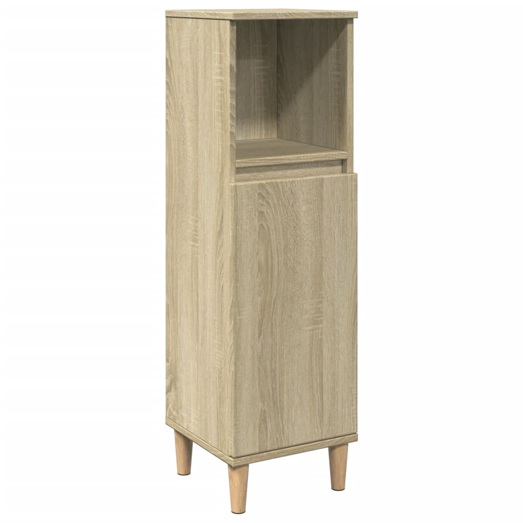Badkamerkast 30x30x100 cm bewerkt hout sonoma eikenkleurig is nu te koop bij PeponiXL, paradijselijk wonen!