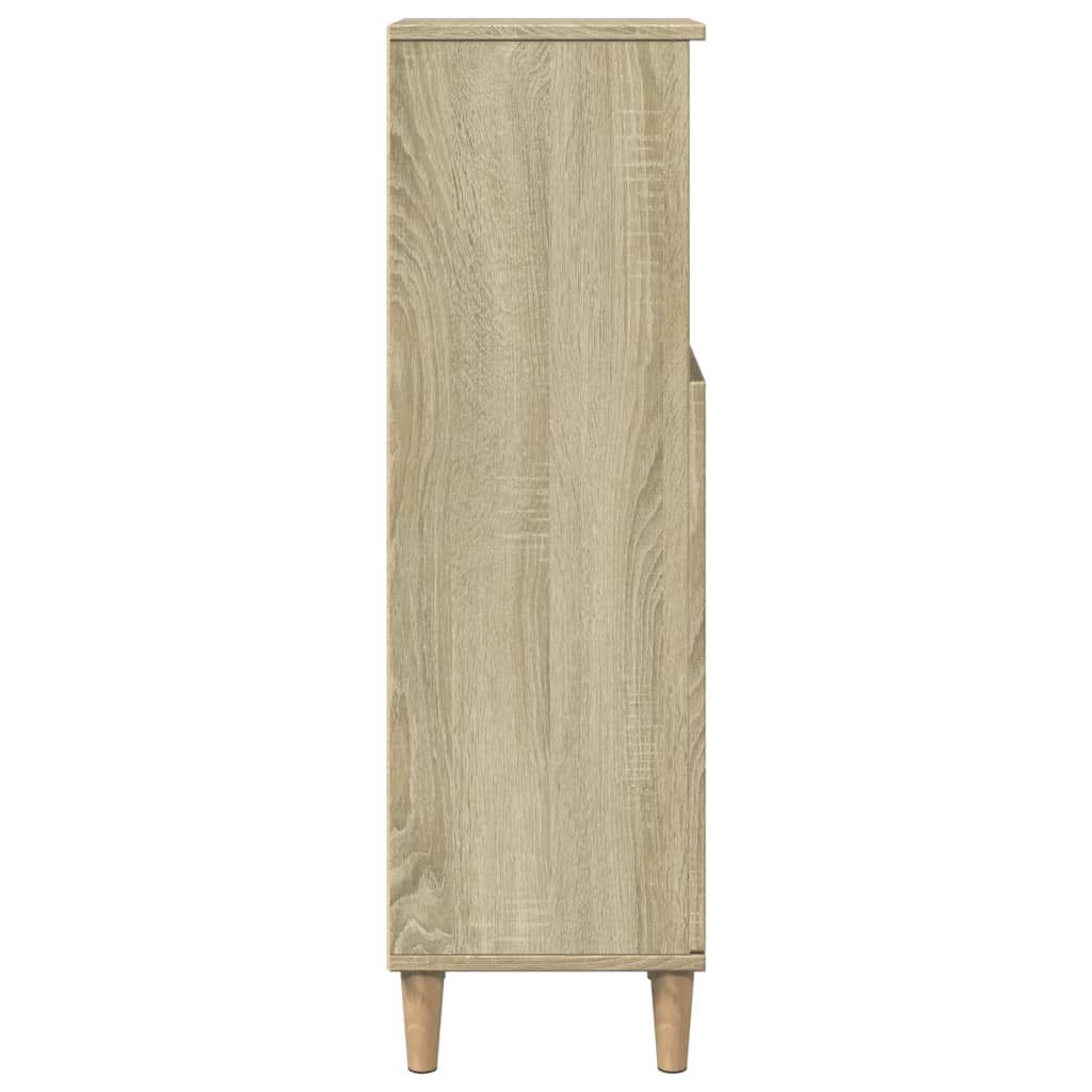 Badkamerkast 30x30x100 cm bewerkt hout sonoma eikenkleurig is nu te koop bij PeponiXL, paradijselijk wonen!