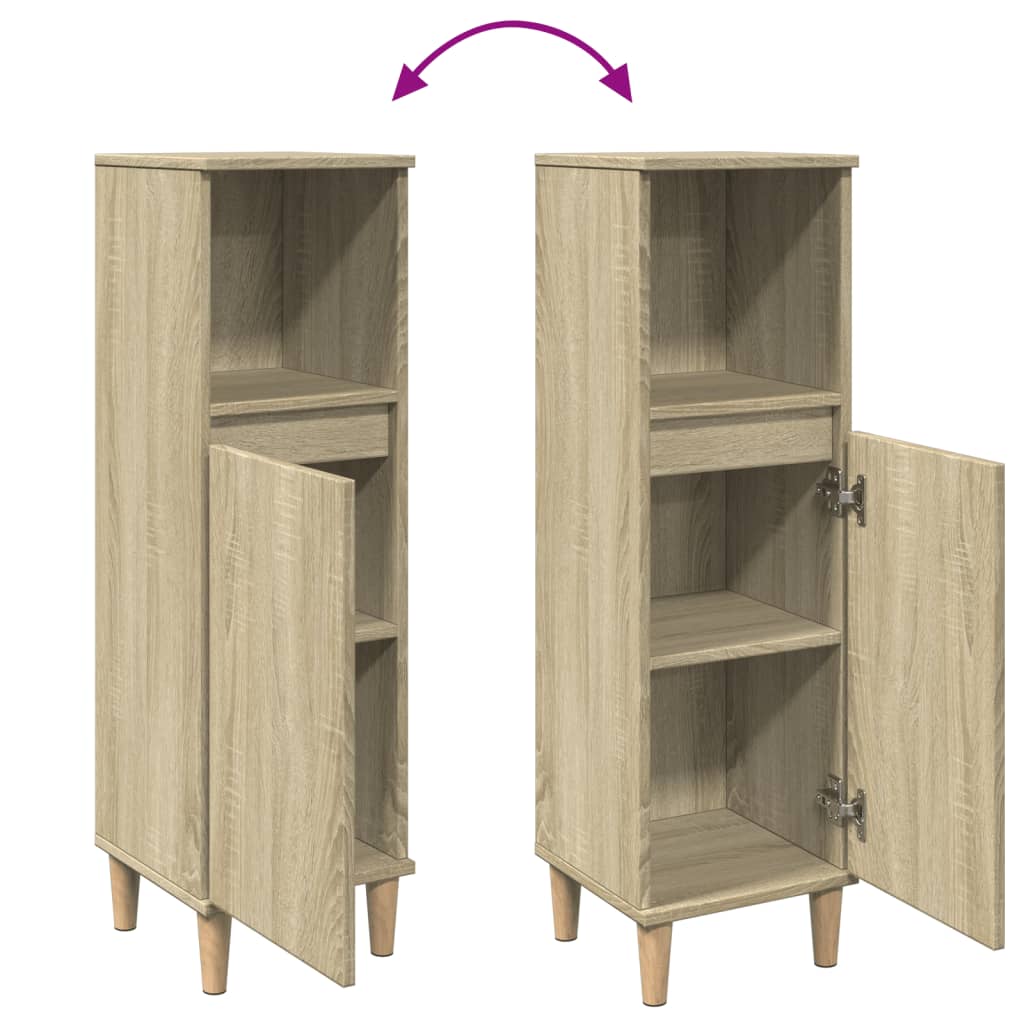 Badkamerkast 30x30x100 cm bewerkt hout sonoma eikenkleurig is nu te koop bij PeponiXL, paradijselijk wonen!